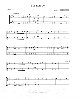 page one of Let Her Go (Violin Duet)