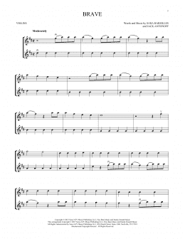 page one of Brave (Violin Duet)
