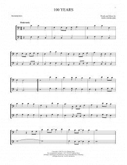 page one of 100 Years (Trombone Duet)