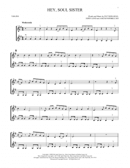 page one of Hey, Soul Sister (Violin Duet)