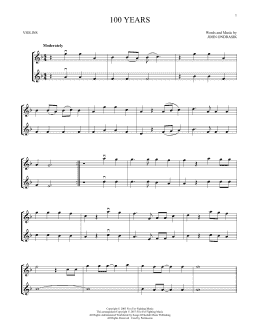 page one of 100 Years (Violin Duet)