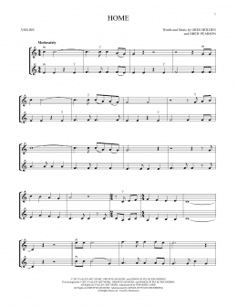 page one of Home (Violin Duet)