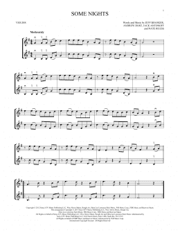page one of Some Nights (Violin Duet)