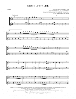 page one of Story Of My Life (Violin Duet)