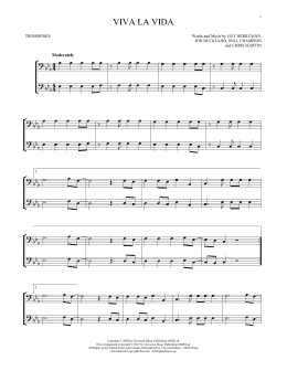 page one of Viva La Vida (Trombone Duet)