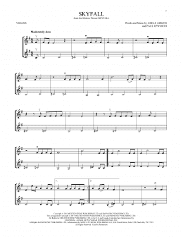 page one of Skyfall (Violin Duet)