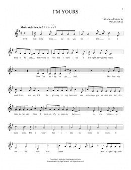 page one of I'm Yours (Ocarina)