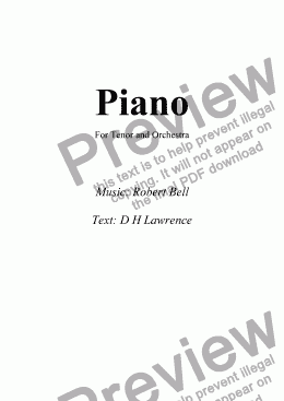 page one of Piano
