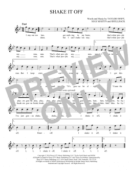 page one of Shake It Off (Ocarina)