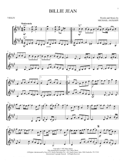 page one of Billie Jean (Violin Duet)
