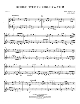 page one of Bridge Over Troubled Water (Violin Duet)
