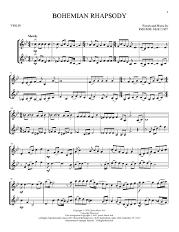 page one of Bohemian Rhapsody (Violin Duet)