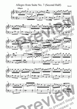 page one of Allegro: from Suite no. 7 (second half)