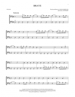 page one of Brave (Cello Duet)