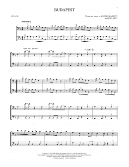 page one of Budapest (Cello Duet)