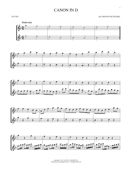 page one of Canon In D (Flute Duet)