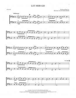 page one of Let Her Go (Cello Duet)