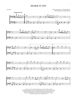 page one of Shake It Off (Cello Duet)