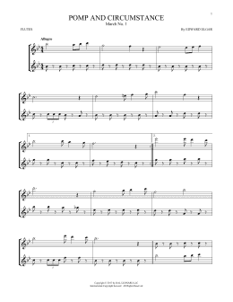page one of Pomp And Circumstance, March No. 1 (Flute Duet)