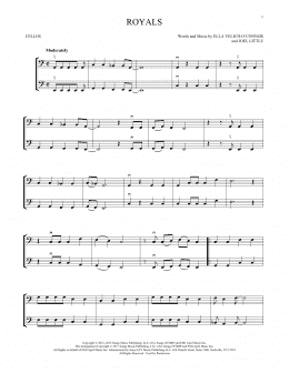 page one of Royals (Cello Duet)