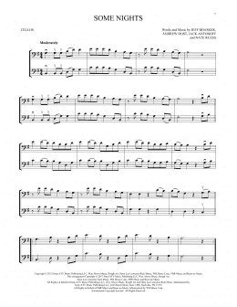 page one of Some Nights (Cello Duet)