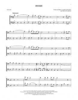 page one of Home (Cello Duet)