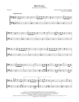 page one of Skyfall (Cello Duet)