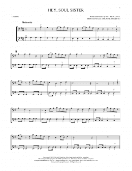 page one of Hey, Soul Sister (Cello Duet)