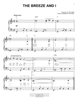 page one of The Breeze And I (Easy Piano)