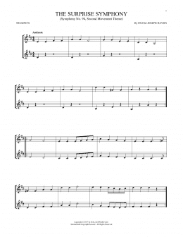 page one of The Surprise Symphony (Trumpet Duet)