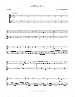 page one of Canon In D (Trumpet Duet)