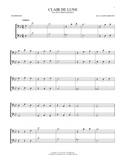 page one of Clair De Lune (Trombone Duet)