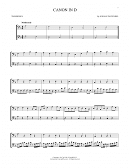 page one of Canon In D (Trombone Duet)
