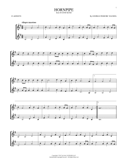 page one of Hornpipe (Clarinet Duet)