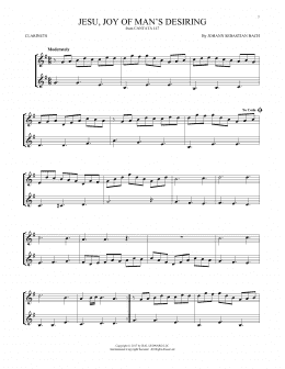 page one of Jesu, Joy Of Man's Desiring (Clarinet Duet)