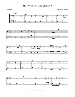 page one of Hungarian Dance No. 5 (Trombone Duet)