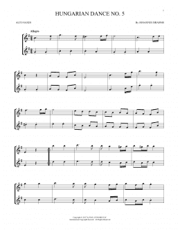 page one of Hungarian Dance No. 5 (Alto Sax Duet)