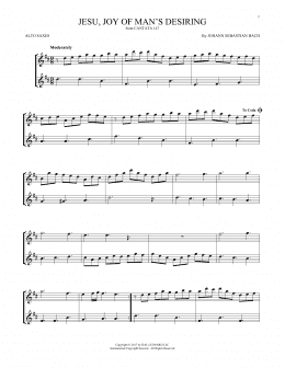 page one of Jesu, Joy Of Man's Desiring (Alto Sax Duet)