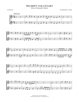 page one of Trumpet Voluntary (Clarinet Duet)
