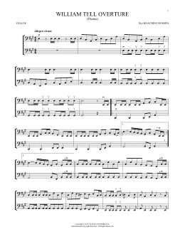page one of William Tell Overture (Cello Duet)