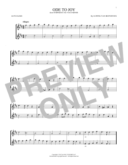 page one of Ode To Joy (Alto Sax Duet)