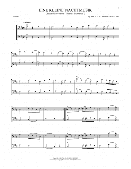 page one of Eine Kleine Nachtmusik (Cello Duet)
