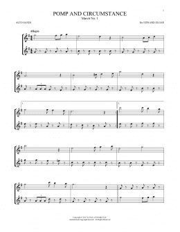 page one of Pomp And Circumstance, March No. 1 (Alto Sax Duet)