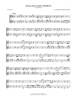 page one of Hallelujah Chorus (Clarinet Duet)