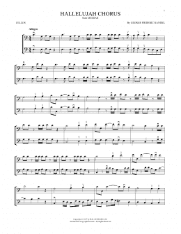 page one of Hallelujah Chorus (Cello Duet)