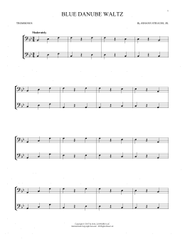 page one of The Beautiful Blue Danube, Op. 314 (Trombone Duet)