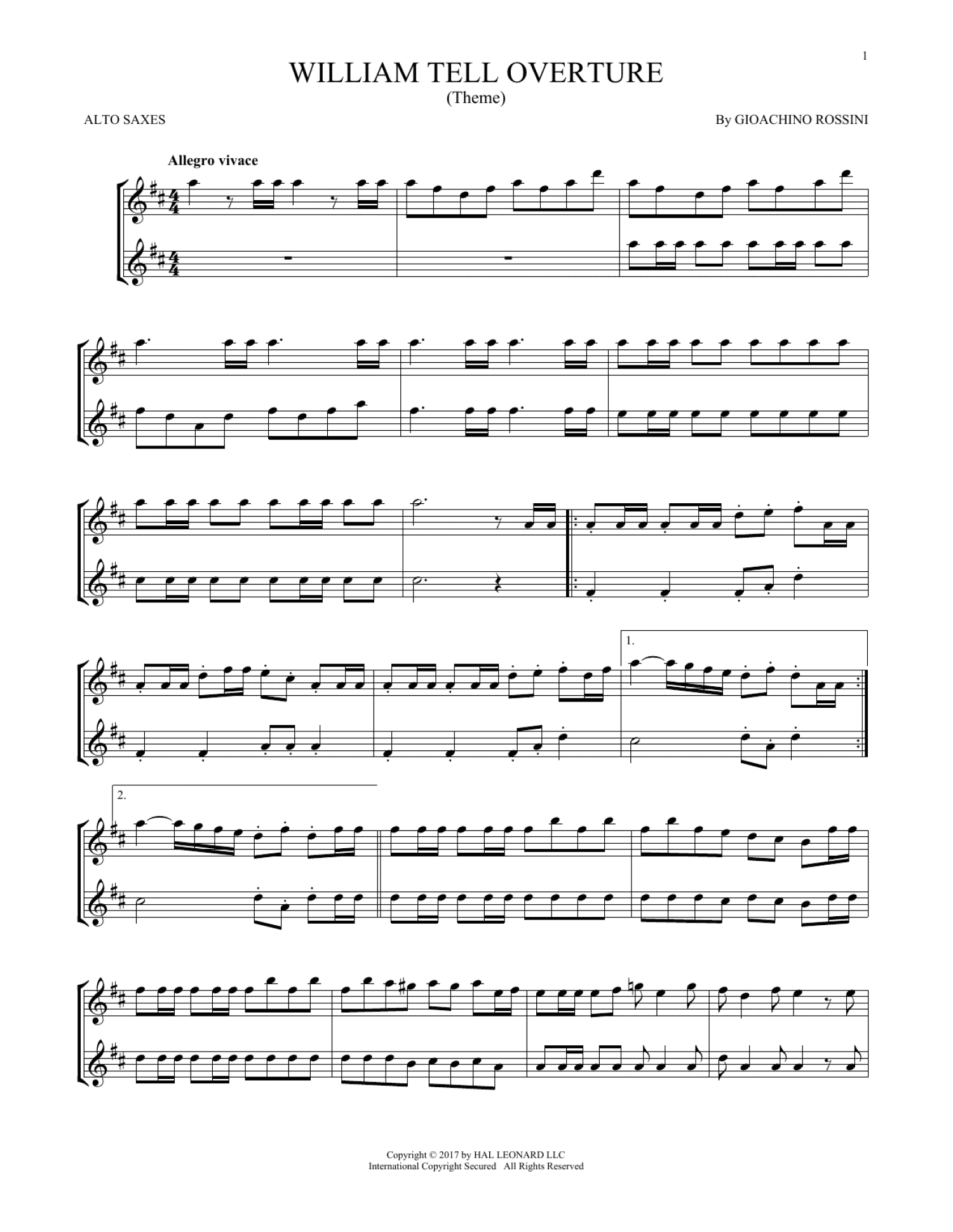 William Tell Overture (Alto Sax Duet)