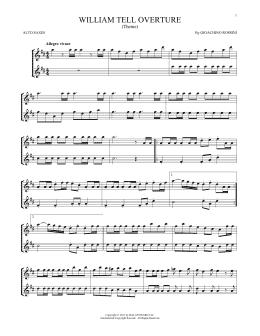 page one of William Tell Overture (Alto Sax Duet)