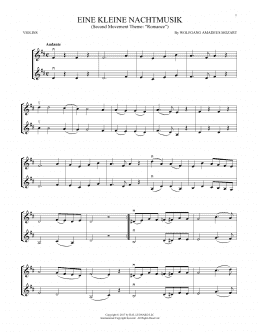 page one of Eine Kleine Nachtmusik (Violin Duet)