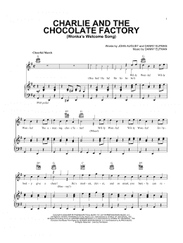 page one of Wonka's Welcome Song (Piano Solo)